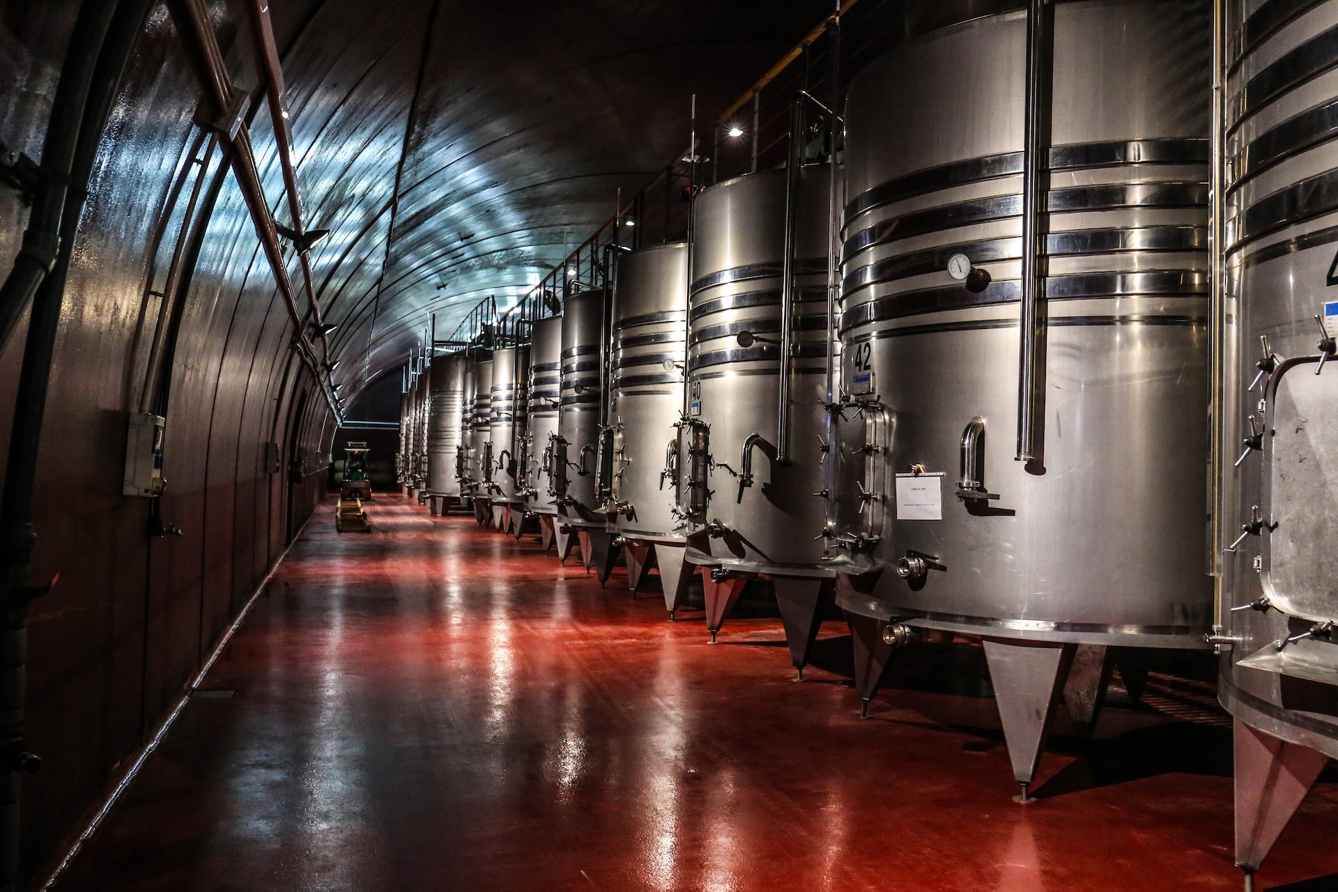 Wine factory tanks